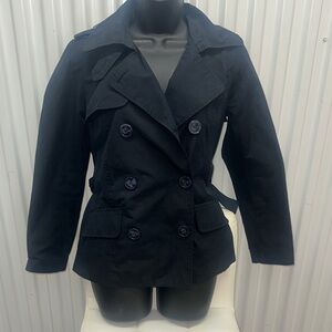 Forever 21 Navy Double-Breasted Trench Coat